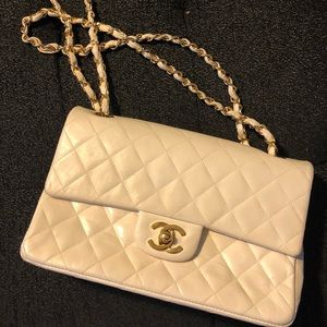 CHANEL small double flap classic handbag!